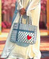 Dark Grey Keffiyeh Tote Bag